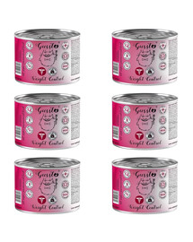 GUSSTO Vet Weight control Cat 6 x 200 g skardinės maisto katėms, turinčioms antsvorio