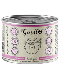 GUSSTO Cat Fresh Goat šlapias kačių maistas su ožkiena, 6 x 200 g