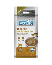 FARMINA Vet Life Cat Diabetic Creamy 60 g su vištiena ir tunu, kreminė užkanda katėms, sergantiems diabetu