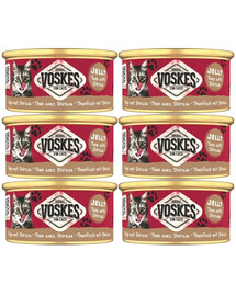VOSKES Jelly Tuna with Shirasu 6x85 g 100% Tunas su ančiuviu želatinoje, papildomas maistas katėms