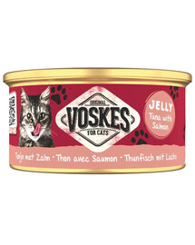 VOSKES Jelly Tuna with Salmon 85 g Tunas su lašiša želatinoje, papildomas maistas katėms
