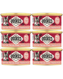 VOSKES Jelly Tuna with Salmon 6x85 g 100% Tunas su lašiša želatinoje, papildomas kačių maistas