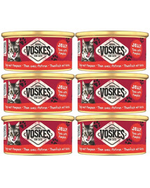 VOSKES Jelly Tuna with Pumpkin 6x85 g 100% Tunas su moliūgu želatinoje, papildomas maistas katėms