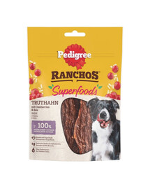 PEDIGREE Ranchos Superfoods 7 x 70 g papildomas maistas suaugusiems šunims su kalakutiena, spanguolėmis ir ryžiais