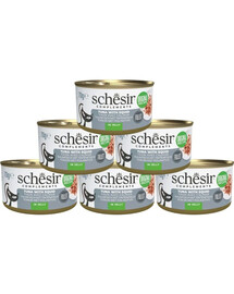 SCHESIR Complements Tunžinys su kalmarais želė 6x70 g papildoma drėgna maistas katėms