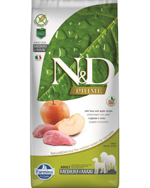 FARMINA N&D Boar & Apple Adult Medium & Maxi su šerniena ir obuoliais 2,5 kg, ėdalas vidutinių ir didelių veislių šunims + FARMINA N&D Quinoa Dental Treat Flatulence Medium/Maxi 100 g (7 vnt.) DOVANŲ!