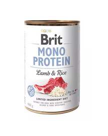 BRIT Mono Protein Lamb & Rice 12x400 g monoproteininis ėrienos ir ryžių pašaras