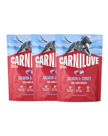 CARNILOVE Active Dog Salmon & Turkey Adult Large Breeds 3x1,5 kg lašiša ir kalakutas, suaugusiems didelių veislių šunims