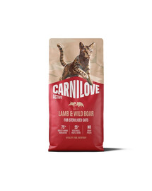 CARNILOVE Active Cat Lamb & Wild Boar Sterilised 2 x 6 kg – sausas pašaras su ėriena ir šerniena sterilizuotoms katėms
