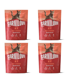CARNILOVE Active Cat Beef and Venison Sterilised 4x400 g wołowina i dziczyzna, dla kotów sterylizowanych
