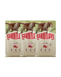 CARNILOVE True Fresh Dog Duck Adult 3x4 kg sucha karma ze świeżą kaczką dla dorosłych psów