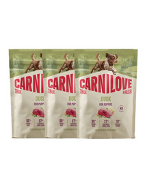 CARNILOVE True Fresh Dog Duck Puppies 3x1,5 kg sucha karma ze świeżą kaczką dla szczeniąt