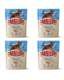 CARNILOVE True Fresh Cat Fish and Turkey Sterilised 4x400 g ryba i indyk, dla kotów po sterylizacji