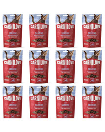 CARNILOVE Soft Snack Cat Sardine 12x50 g z sardynką i truskawkami, miękkie przysmaki dla kotów