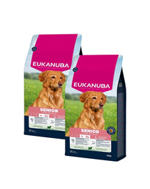 EUKANUBA Senior Large Breeds Lamb & Rice 2 × 12 kg – sausas maistas vyresniems didelių veislių šunims su aviena ir ryžiais