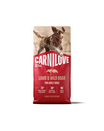 CARNILOVE Active Dog Lamb & Wild Boar Adult 2 x 12 kg – sausas pašaras su ėriena ir šerniena suaugusiems šunims