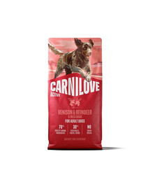 CARNILOVE Active Dog Venison & Reindeer Adult 2 x 12 kg – sausas pašaras su žvėriena, šiaurės elniena ir šerniena suaugusiems šunims