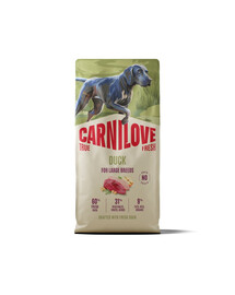 CARNILOVE True Fresh Dog Duck Junior Large 2 x 12 kg – sausas pašaras su šviežia antiena didelių veislių jauniems šunims