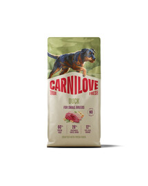 CARNILOVE True Fresh Dog Duck Adult Small Breeds 2 x 12 kg – sausas pašaras su šviežia antiena suaugusiems mažų veislių šunims