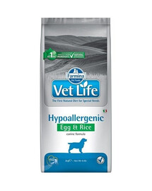 FARMINA Vet Life Hypoallergenic Egg & Rice dog 12 kg sausas maistas šunims, turintiems alergiją + 3 x FARMINA Vet Life Dental Treat Hypoallergenic Fish Mini 60 g (7 (vnt) NEMOKAMAI!