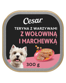 CESAR Teryna z Warzywami 300 g z mokra karma dla psa z cielęciną i marchewką