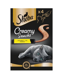 SHEBA Creamy Snacks kreminis skanėstas katėms su vištiena, 11 x 4 x 12 g