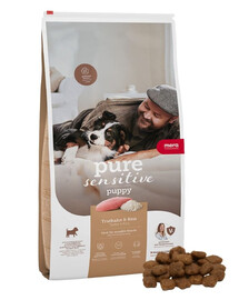 MERA Dog Pure Sensitive Puppy Turkey Rice 3x4 kg kalakutiena ir ryžiai, sausas maistas šuniukams