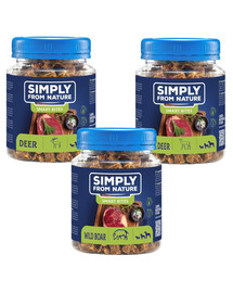 SIMPLY FROM NATURE Smart Bites Trenerki Mix smaków z dziczyzną 3 x 130g