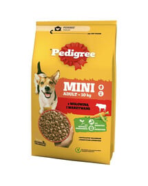 PEDIGREE Adult Mini 6x2,6 kg mažų veislių šunims su jautiena ir daržovėmis
