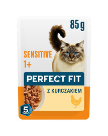 PERFECT FIT Sensitive 1+ z kurczakiem 85g mokra karma dla dorosłych kotów z nadwrażliwością pokarmową