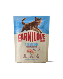 CARNILOVE True Fresh Cat Fish and Turkey Sterilised 400 g ryba i indyk, dla kotów po sterylizacji