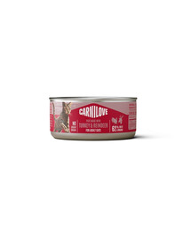 CARNILOVE Cat Can Paté Turkey and Reindeer 24x100 g su kalakutų ir elnienos, paštetas katėms