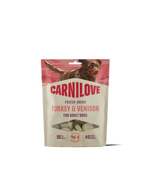CARNILOVE Dog Freeze Dried Turkey and Venision 60g liofilizowane przysmaki z indykiem i dziczyzną dla psów