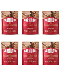 CARNILOVE Dog Pouch Turkey and Wildboar 6x300g karma mokra indyk i dzik dla dorosłych psów