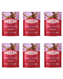 CARNILOVE Dog Pouch Turkey and Buffalo 6x300g šlapias maistas su kalakutiena ir bizonu suaugusiems šunims