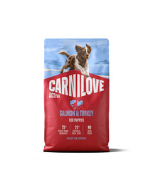 CARNILOVE Active Dog Salmon & Turkey Puppies 4 kg łosoś i indyk, dla dorastających szczeniąt