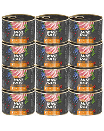 RAFI Mini z kaczką 12 x 185g dla psów małych ras
