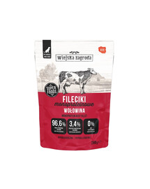 WIEJSKA ZAGRODA „Monoproteinowa Fileciki“ jautiena, 12 x 280 g – šlapias šunų maistas