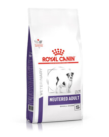 ROYAL CANIN Dog Veterinary Neutered Adult Small dog 2x8 kg suaugusiems sterilizuotiems mažų veislių šunims, linkusiems priaugti svorio ir (arba) turintiems dantų problemų