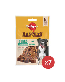 PEDIGREE Ranchos Cubes 7 x 70 g karma uzupełniająca dla dorosłych psów z kaczką