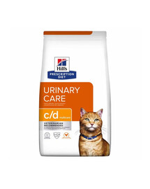 HILL'S Prescription Diet Feline c/d Multicare Chicken 2 x 12 kg dietinis sausas pašaras katėms, turinčioms jautrią šlapimo sistemą, su vištiena