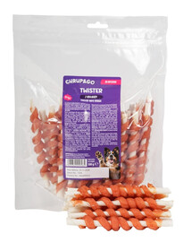CHRUP&GO Twister su triušiena, 24 x 500 g, skanėstas šunims