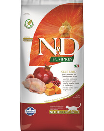FARMINA N&D Pumpkin Cat neutered quail & pomegranate 2x5 kg
