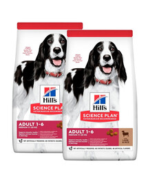 HILL'S Science Plan Canine Adult Medium Lamb & Rice 2 x 18 kg sausas pašaras vidutinių veislių suaugusiems šunims su ėriena ir ryžiais