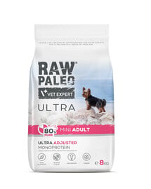 RAW PALEO Ultra Pork Mini Adult 2 x 8 kg – sausas pašaras su kiauliena suaugusiems mažų veislių šunims