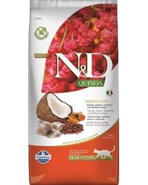 FARMINA N&D Quinoa Cat Skin&Coat Herring 2x5 kg maistas suaugusioms katėms su silke