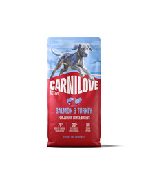 CARNILOVE Active Dog Salmon & Turkey 12 kg Junior Large Breeds łosoś i indyk, dla dorastających juniorów ras dużych