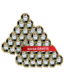 SHEBA Sauce Collection tacka 44 x 85 g mokra karma pełnoporcjowa dla dorosłych kotów kawałki z cielęciną w sosie 22+22 GRATIS