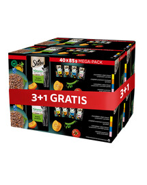 SHEBA Nature’s Collection Wybór Smaków w sosie mokra karma pełnoporcjowa dla dorosłych kotów 4 x 40x85 g 3+1 GRATIS