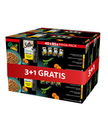 SHEBA Nature’s Collection Drobiowe Smaki 4 x 40x85 g w galaretce kawałki z kurczakiem, indykiem, kaczką, drobiem dla dorosłych kotów 3+1 GRATIS